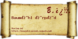Baumöhl Árpád névjegykártya
